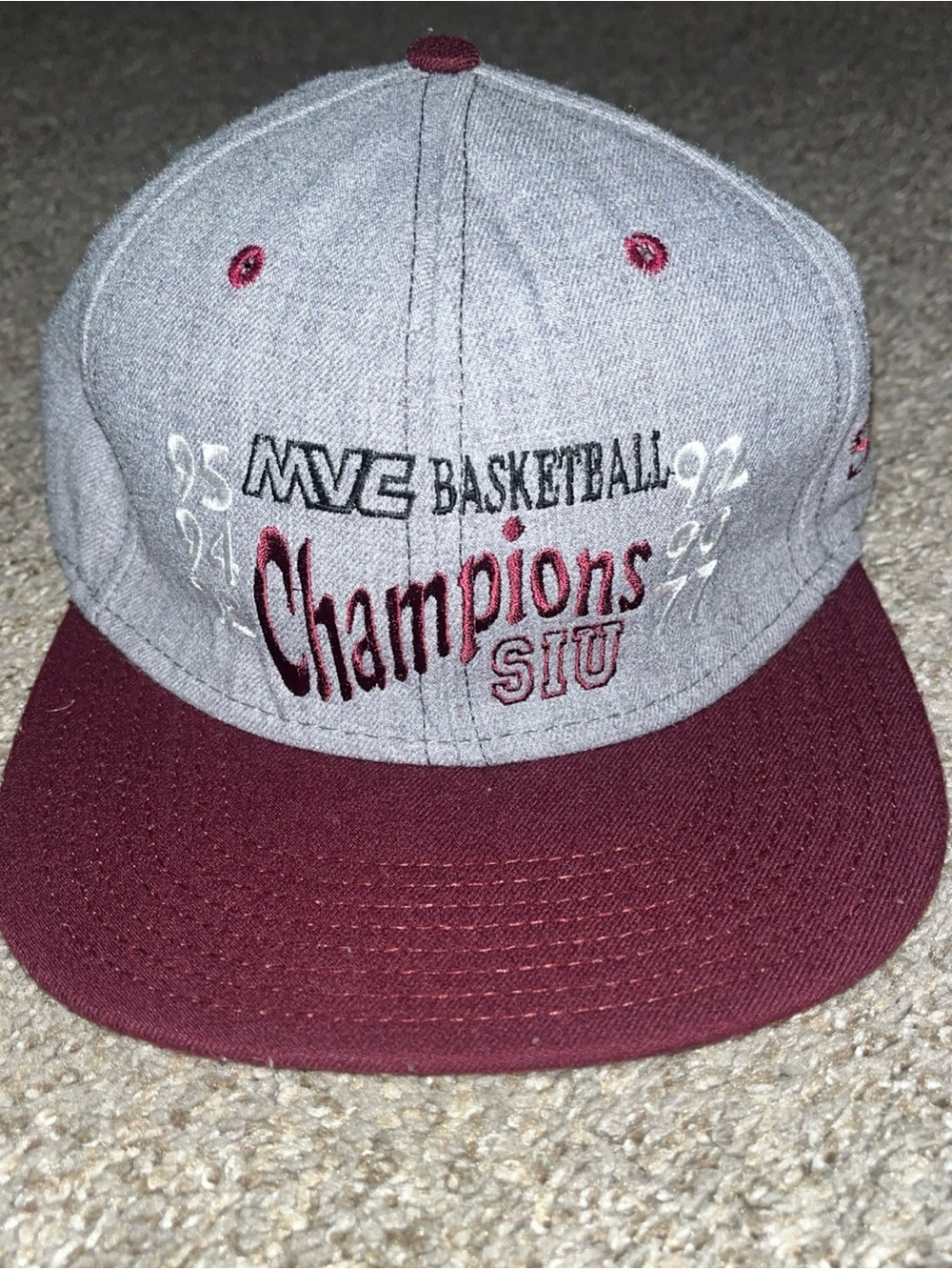 Vintage 1990s SIU Salukis Basketball Hat Southern Illinois Flatbill MVC Champs